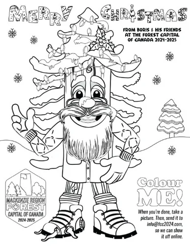 Christmas Boris Colouring Page