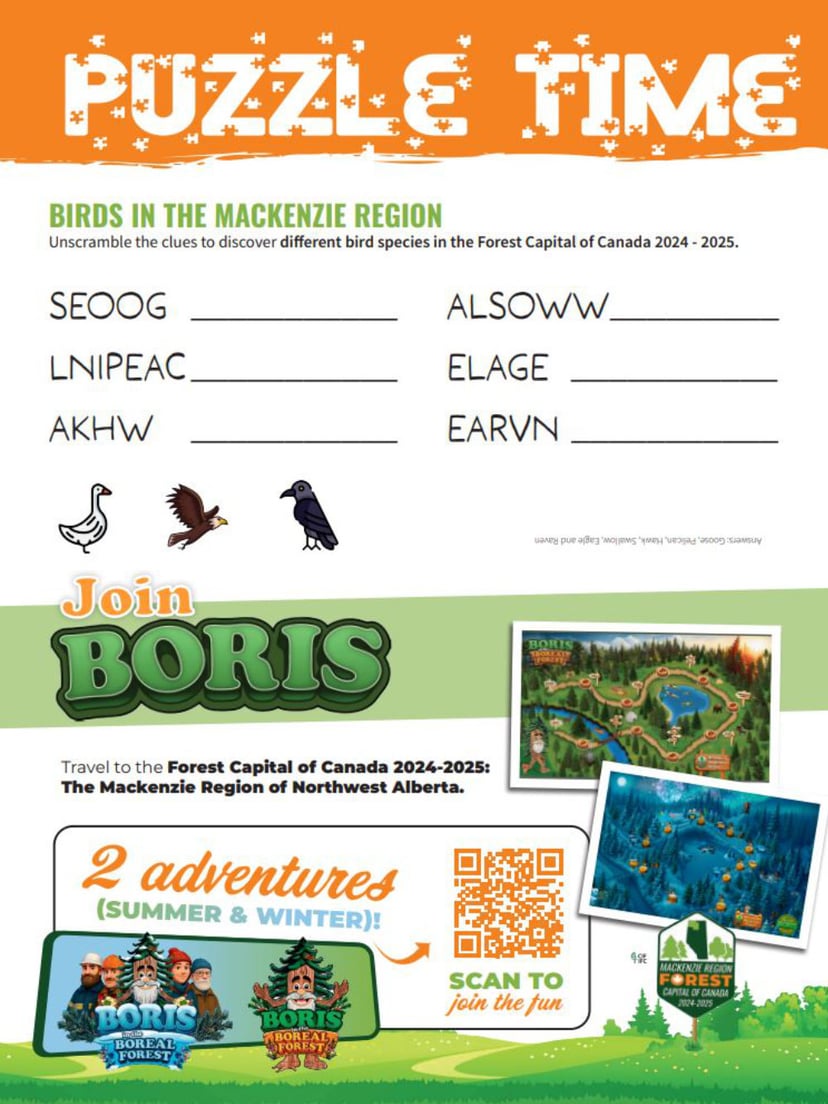 Birds word scramble puzzle