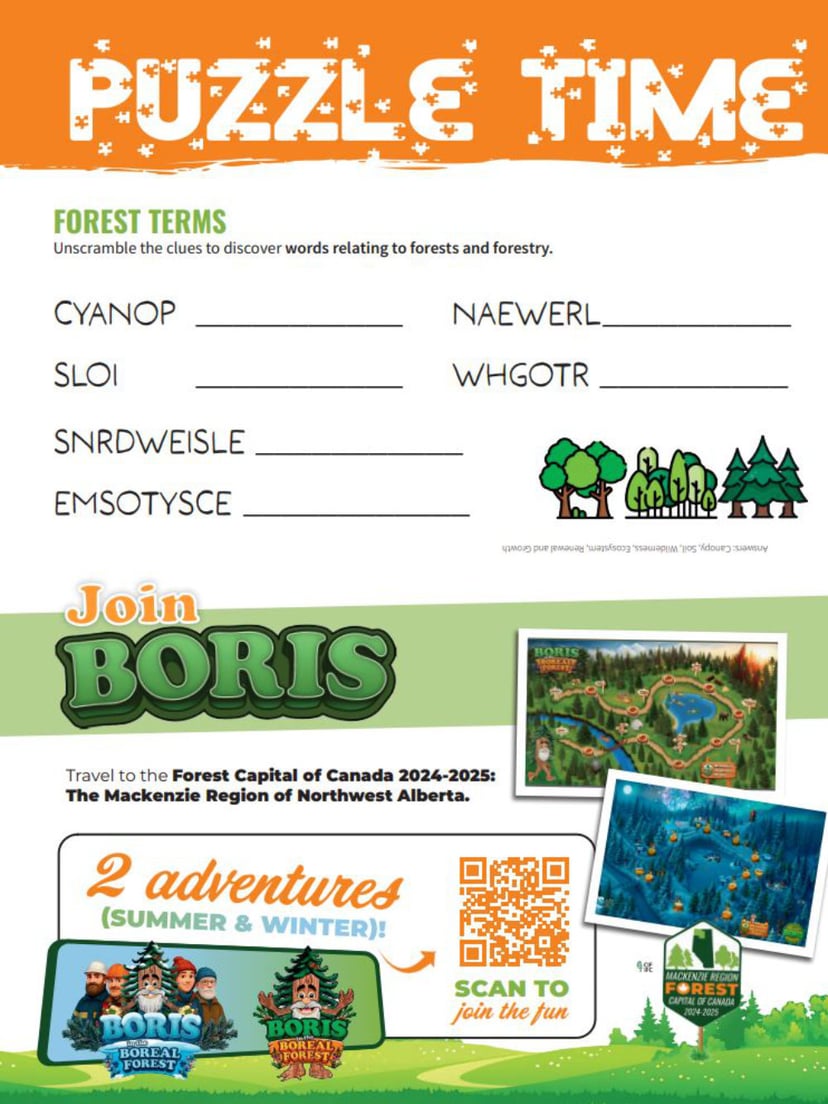Forest terminology word scramble puzzle