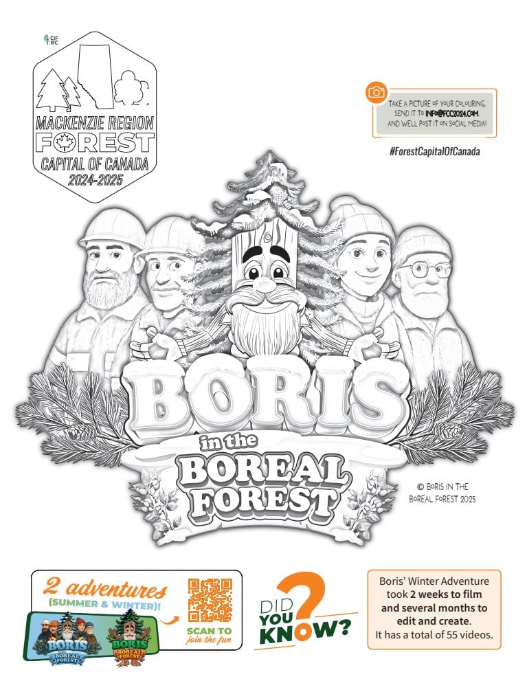 Boris Winter Adventure colouring page